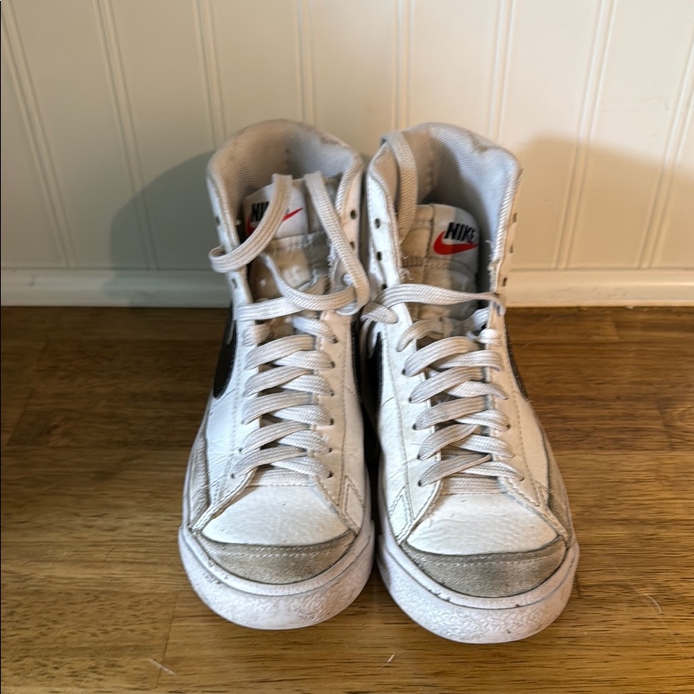 Nike Blazers White and Black High-Top Sneakers
